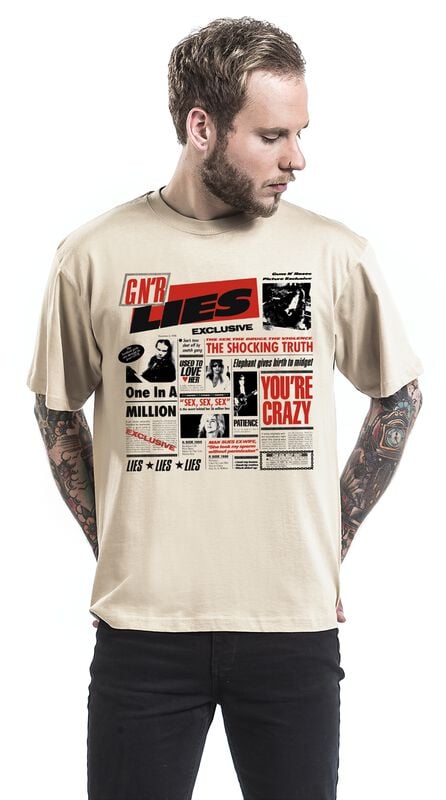 Gothicana By Emp "Lies" T-Shirt Natural By Guns N' Roses