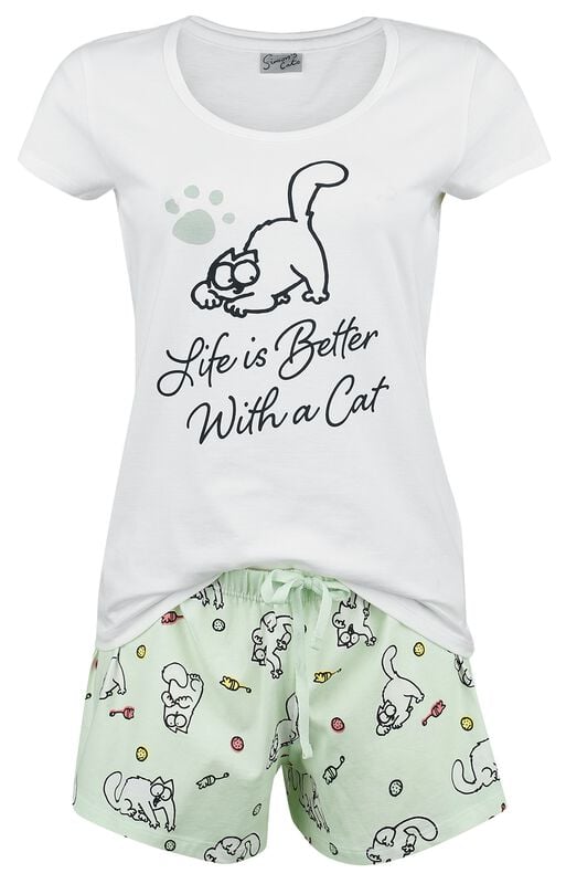 gothicana by emp "Life Is Better With A Cat" Pyjama multicolour by Simon' s Cat