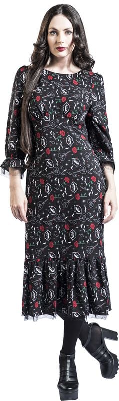 Gothicana By Emp "Lilth Maxi Dress" Maxi Dress Multicolour By Hell Bunny