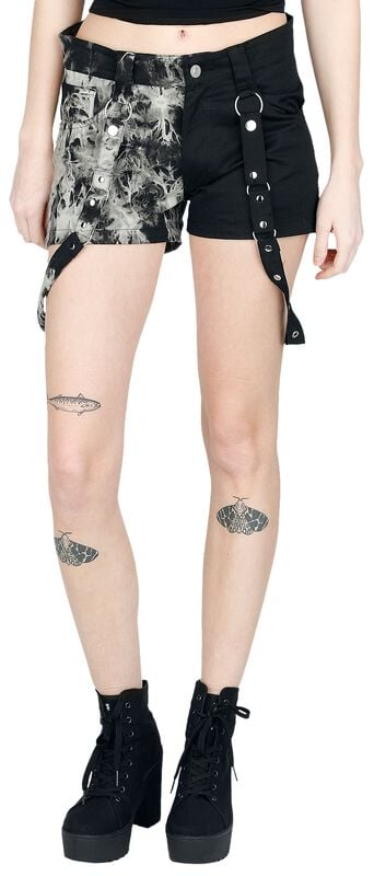 Gothicana By Emp "Linnea Shorts" Shorts Black-grey By Vixxsin