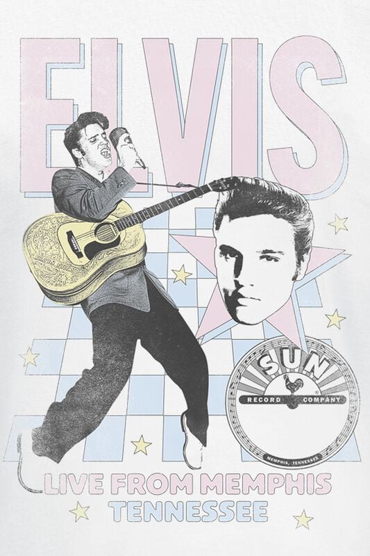 Gothicana By Emp "Live From Memphis" T-Shirt White By Presley Elvis