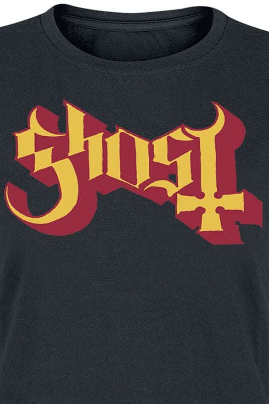 Gothicana By Emp "Logo Gold And Red" T-Shirt Black By Ghost