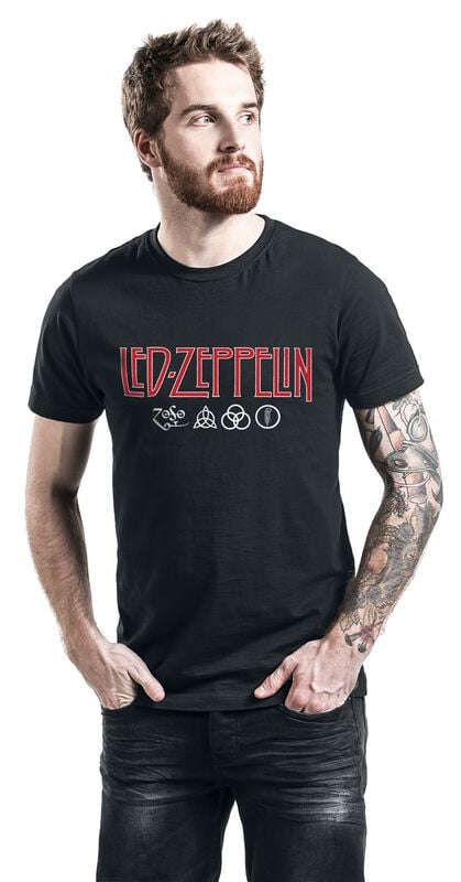 Gothicana By Emp "Logo & Symbols" T-Shirt Black By Led Zeppelin