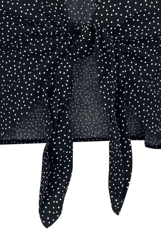 Gothicana By Emp "Lola Crop Top" Blouse Black-white By Banned Retro