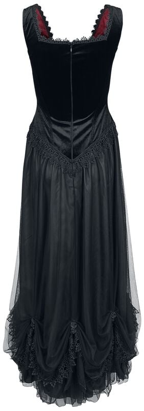 Gothicana By Emp "Long Gothic Dress" Maxi Dress Black-red By Sinister Gothic