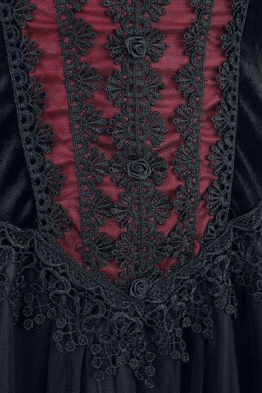 Gothicana By Emp "Long Gothic Dress" Maxi Dress Black-red By Sinister Gothic