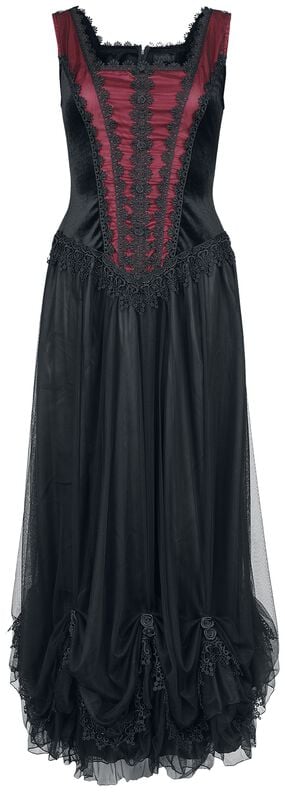 gothicana by emp "Long Gothic Dress" Maxi Dress black-red by Sinister Gothic