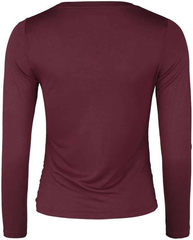 Gothicana By Emp "Long Sleeve With Gathered Sleeves" Long-sleeve Shirt Burgundy By Black Premium By EMP