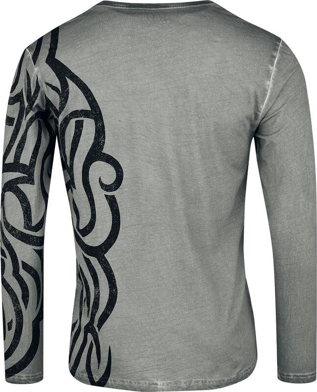 Gothicana By Emp "Long Sleeve With Ornaments" Long-sleeve Shirt Grey By Black Premium By EMP