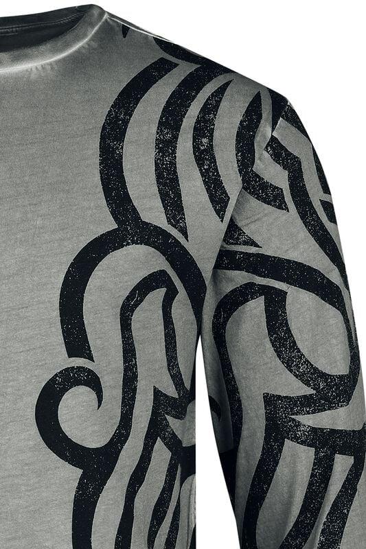 Gothicana By Emp "Long Sleeve With Ornaments" Long-sleeve Shirt Grey By Black Premium By EMP