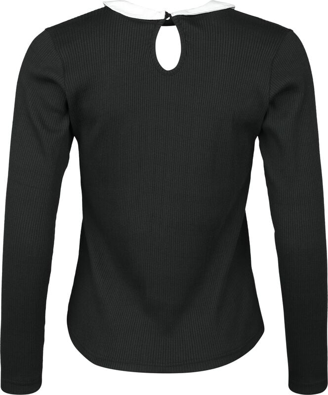 Gothicana By Emp "Longsleeve Shirt With White Collar" Long-sleeve Shirt Black By Gothicana By EMP
