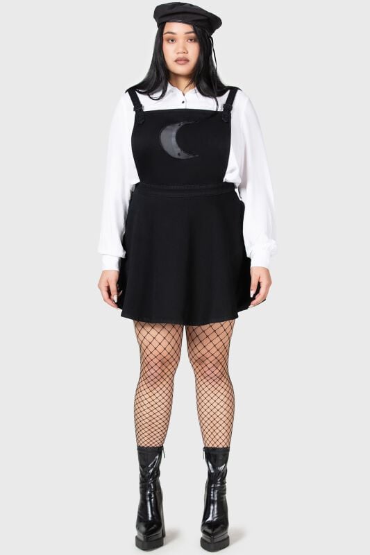 Gothicana By Emp "Luna Orb Pinafore Dress" Mini Dress Black By KIHILIST By KILLSTAR