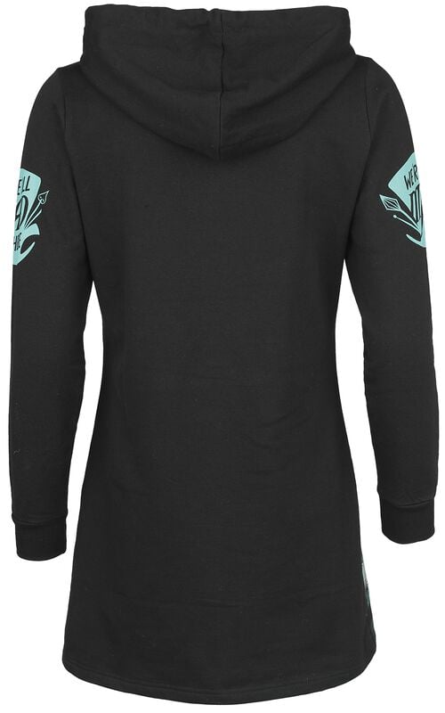 Gothicana By Emp "Mad Cat" Midi Dress Black By Alice In Wonderland