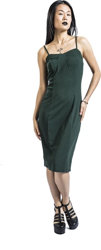 Gothicana By Emp "Maisie Dress" Midi Dress Green By H&R London