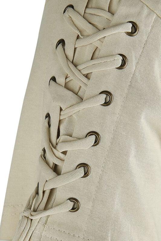 Gothicana By Emp "Makai Top" T-Shirt Beige By Vixxsin