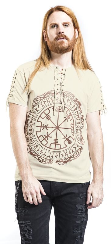 Gothicana By Emp "Makai Top" T-Shirt Beige By Vixxsin