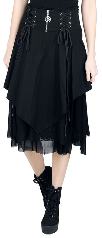 Gothicana By Emp "Mali Skirt" Midi Skirt Black By Heartless