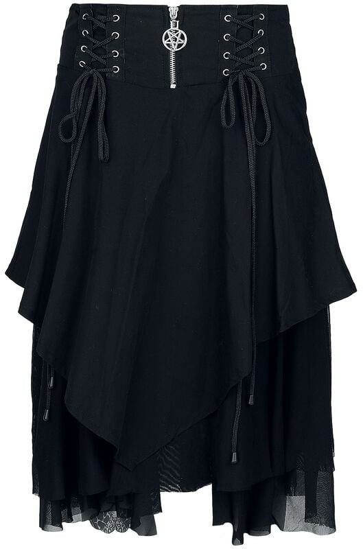 gothicana by emp "Mali Skirt" Midi Skirt black by Heartless