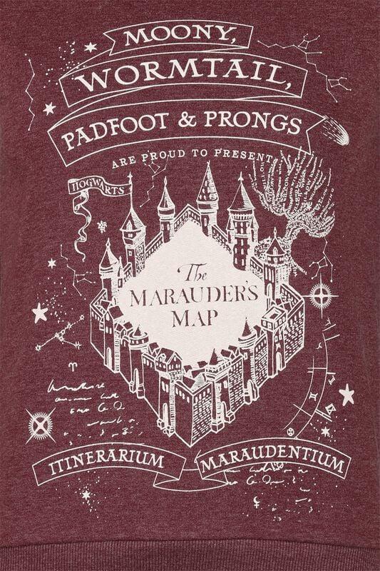 Gothicana By Emp "Marauder's Map" Hoodie Burgundy By Harry Potter