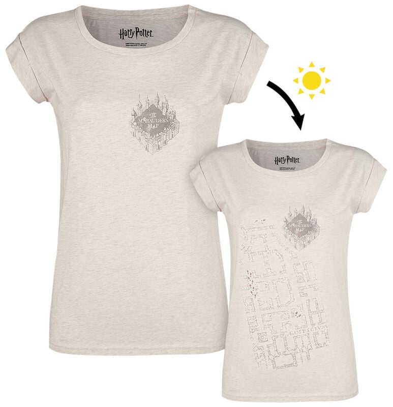 gothicana by emp "Marauders Map UV" T-Shirt mottled cream by Harry Potter gothicana by emp "Marauders Map UV" T-Shirt mottled cream by Harry Potter