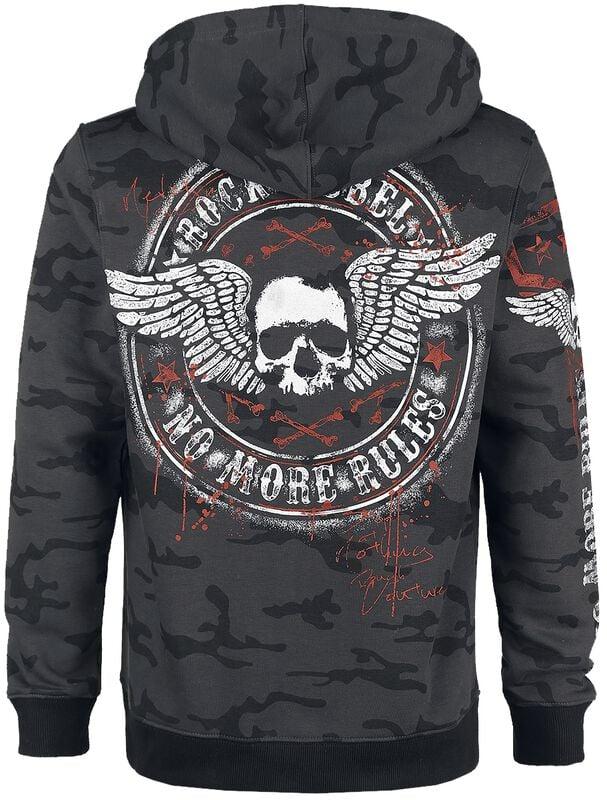 Gothicana By Emp "Mask Of Sanity" Hoodie Jacket Dark Grey By Rock Rebel By EMP