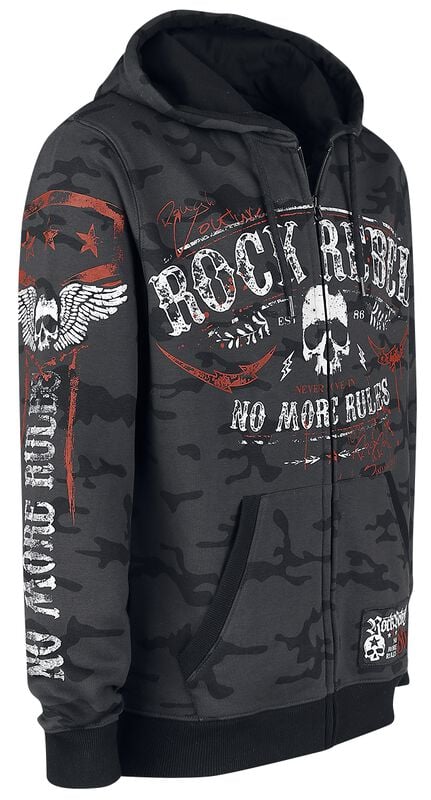 Gothicana By Emp "Mask Of Sanity" Hoodie Jacket Dark Grey By Rock Rebel By EMP