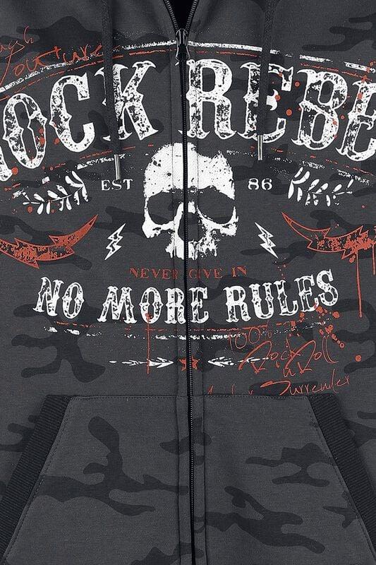 Gothicana By Emp "Mask Of Sanity" Hoodie Jacket Dark Grey By Rock Rebel By EMP