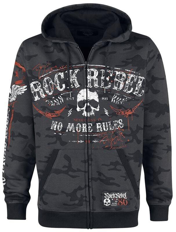 gothicana by emp "Mask Of Sanity" Hoodie Jacket dark grey by Rock Rebel by EMP