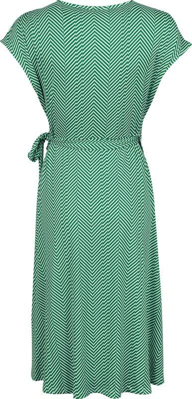 Gothicana By Emp "May Chevron Dress" Midi Dress Green-white By Banned Retro