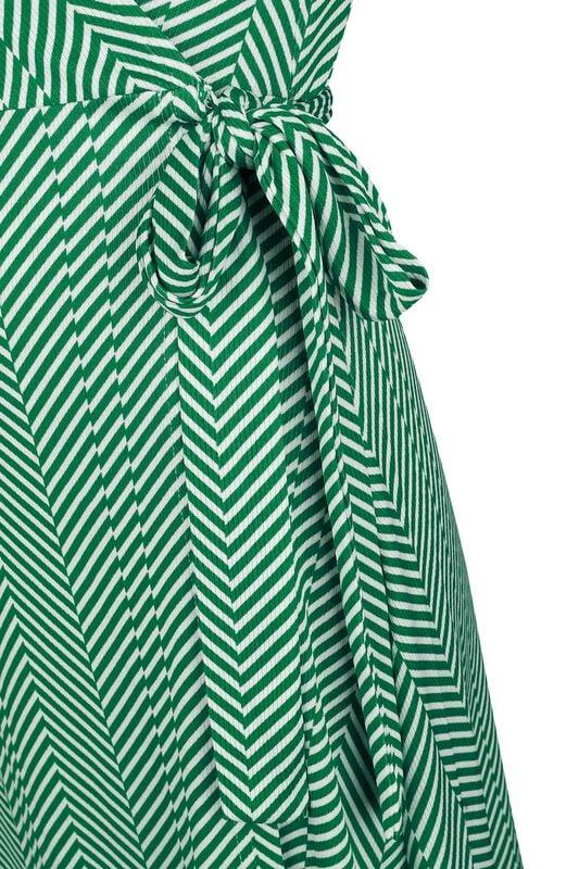 Gothicana By Emp "May Chevron Dress" Midi Dress Green-white By Banned Retro
