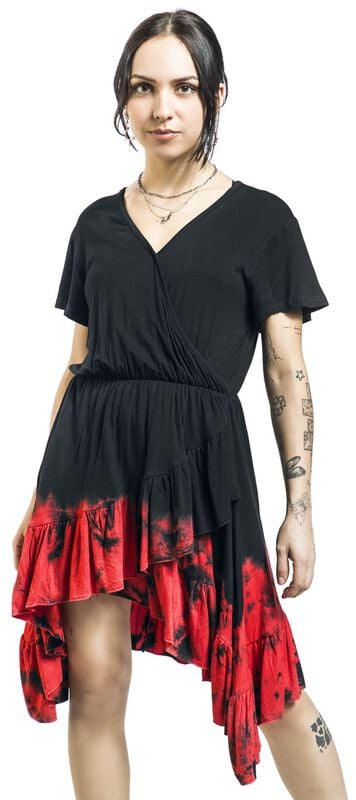 Gothicana By Emp "Megaera Dress" Mini Dress Black-red By Innocent