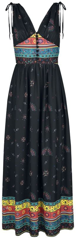 Gothicana By Emp "Megan Fiesta Maxi Dress" Maxi Dress Black By Voodoo Vixen