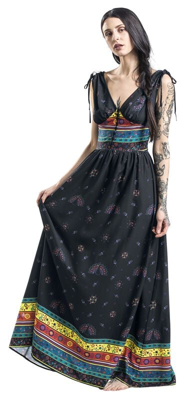 gothicana by emp "Megan Fiesta Maxi Dress" Maxi Dress black by Voodoo Vixen