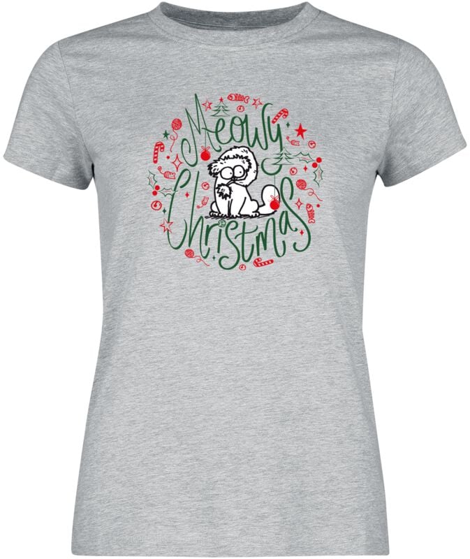 gothicana by emp "Meowy Christmas" T-Shirt mottled grey by Simon' s Cat