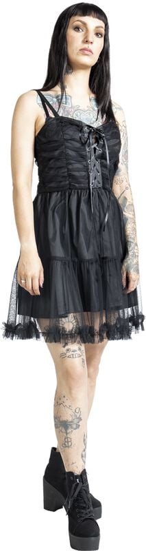 Gothicana By Emp "Mesh Dress With Lace Details" Mini Dress Black By Gothicana By EMP