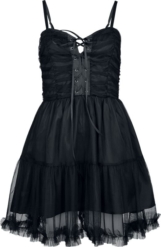 gothicana by emp "Mesh Dress with Lace Details" Mini Dress black by Gothicana by EMP