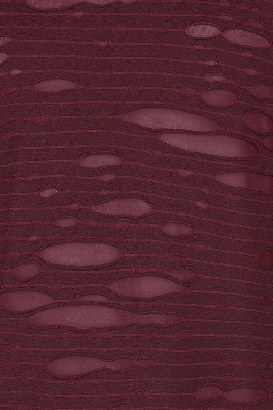 Gothicana By Emp "Mesh T-Shirt With Destroyed Effects" T-Shirt Burgundy By Gothicana By EMP