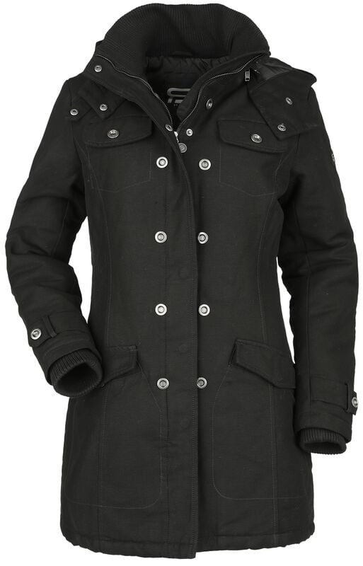 gothicana by emp "Midline Ladies Coat" Between-seasons Jacket black by RED by EMP