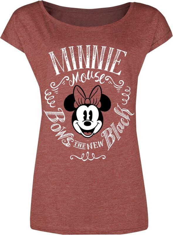 Gothicana By Emp "Minnie Mouse - Bows" T-Shirt Mottled Red By Mickey Mouse