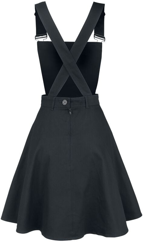 Gothicana By Emp "Miss Muffet Pinafore Dress" Mini Dress Black By Hell Bunny