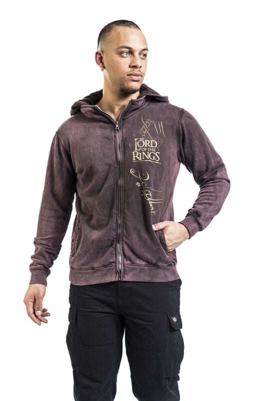Gothicana By Emp "Mordor" Hoodie Jacket Burgundy By The Lord Of The Rings