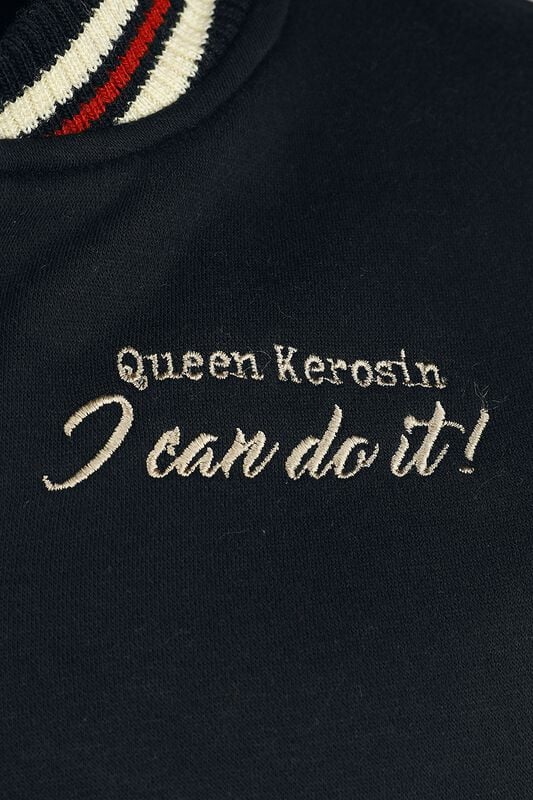 Gothicana By Emp "Motor Queen" Varsity Jacket Beige-black By Queen Kerosin