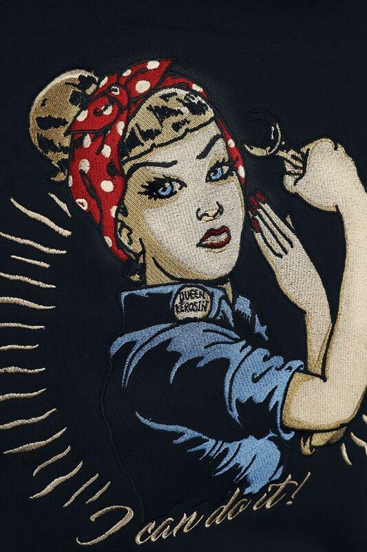 Gothicana By Emp "Motor Queen" Varsity Jacket Beige-black By Queen Kerosin