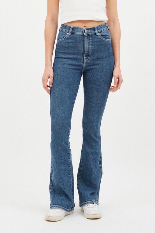 Gothicana By Emp "Moxy Flare Cape Mid Plain" Jeans Blue By Dr. Denim
