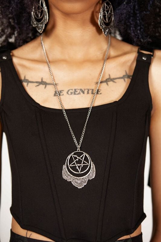 Gothicana By Emp "Mushroom Ritual" Necklace Silver-coloured By Killstar