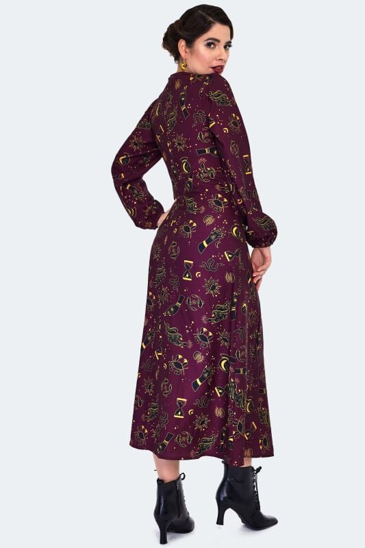 Gothicana By Emp "Mystical Print Midi Dress" Maxi Dress Multicolour By Voodoo Vixen