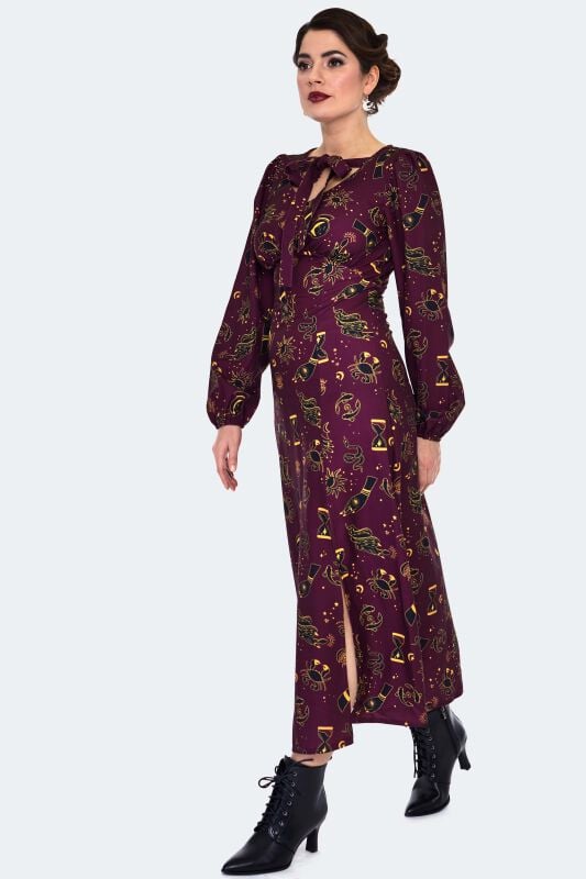 Gothicana By Emp "Mystical Print Midi Dress" Maxi Dress Multicolour By Voodoo Vixen