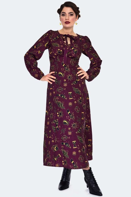 gothicana by emp "Mystical Print Midi Dress" Maxi Dress multicolour by Voodoo Vixen
