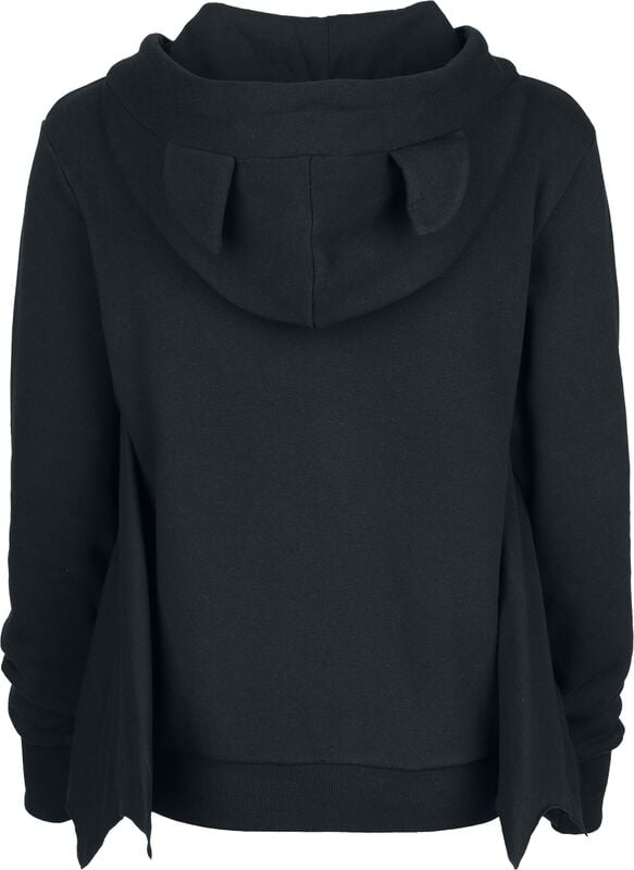 Gothicana By Emp "Mystical Woods - Hoodie Jacket With Bat Wings" Hoodie Jacket Black By Gothicana By EMP