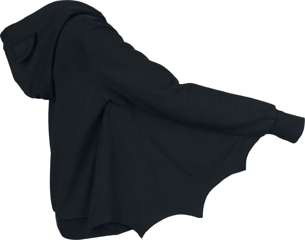 Gothicana By Emp "Mystical Woods - Hoodie Jacket With Bat Wings" Hoodie Jacket Black By Gothicana By EMP